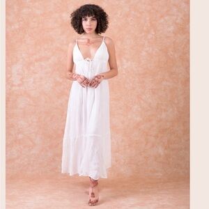 RHEA WOMENS WHITE PRINCESS MAXI DRESS NWT SIZE S/M